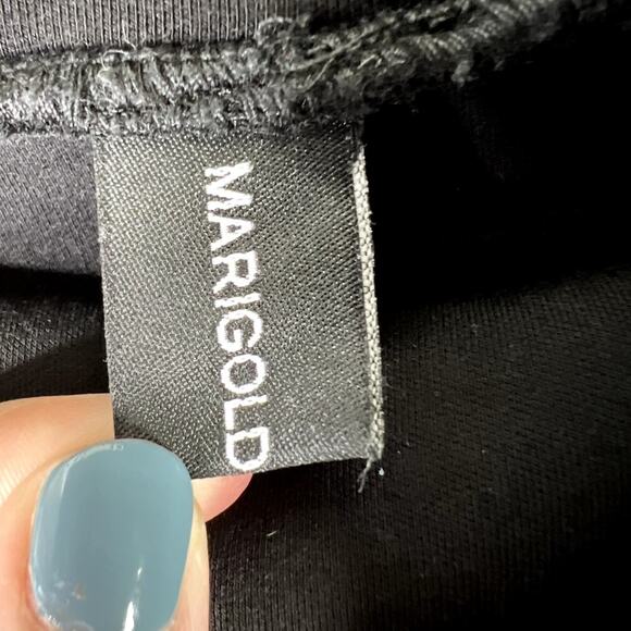 Marigold Shadows Black Funnel Neck Pullover Sweatshirt Top Long Sleeve Pocket - Picture 5 of 8